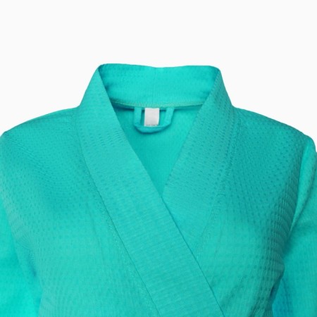 Women's waffle robe and I am 3/4 sleeve, size 46-48, turquoise, 100% cotton, 200g/m2-5