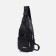 Male sling bag made of artificial leather, with USB, black color