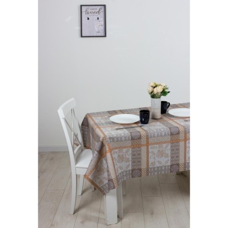 The oilcloth Lucia "Jilio", 140 cm, roll 20 pog. m, brown color-1