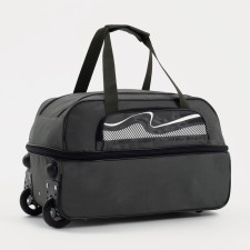 Road bag on wheels, a lightning department, with an increase, an outer pocket, khaki color
