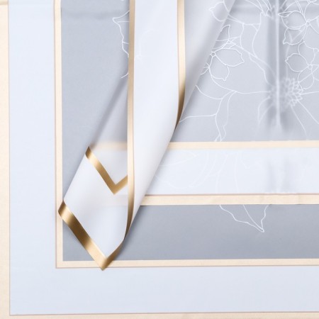 Matte flowers film, "Flowers with a border", 58x58cm, white