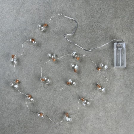 Garland “thread” 1.6 m with nozzles “balls with a star”, IP20, silver thread, 15 LED, white glow, AAX2-2