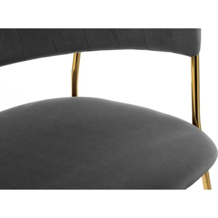 CHAMELIA chair Kamelia metal/velor, gold/gray 57x55x80 cm-4