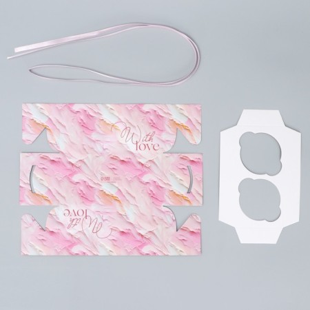 Capcake box, confectionery packaging, 2 cells “only love”, 16 x 8 x 7.5 cm-3
