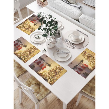 A set of napkins for setting the New Year's atmosphere table, rectangular, size 32x46 cm, 4 pcs