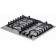 Hon surface Delvento V60V41M011, gas, 4 burners, silver