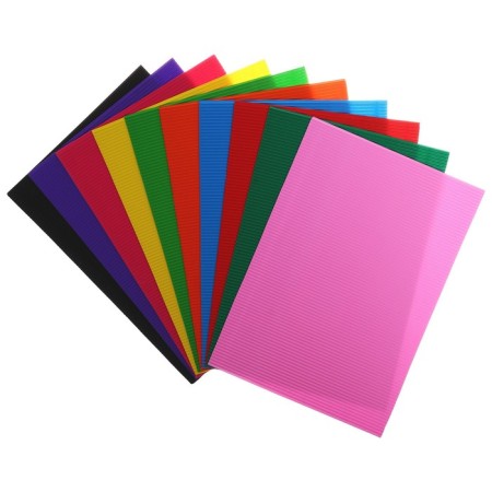 Cardboard color corrugated A4, 10 sheets, 10 colors