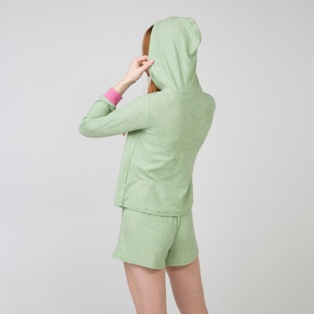 Women's costume (sweatshirt and shorts), peppermint color, rn 50-7