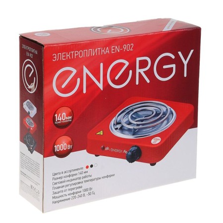 Electric tile Energy EN-902R, 1000 watts, 1 burner, red-4