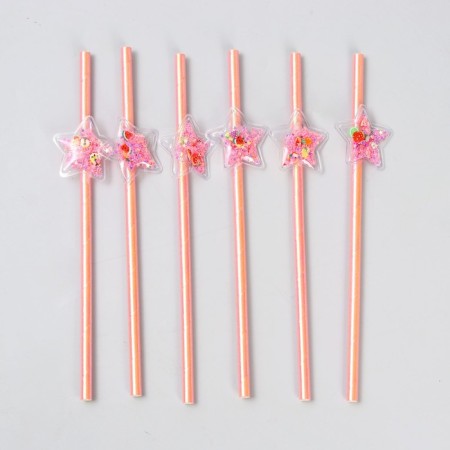 Stars of cocktail tubes, set, 6 pcs