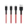 Hoco U31 cable, microUSB/Lightning/type -C - USB, 2.4 A, 1.2 m, red