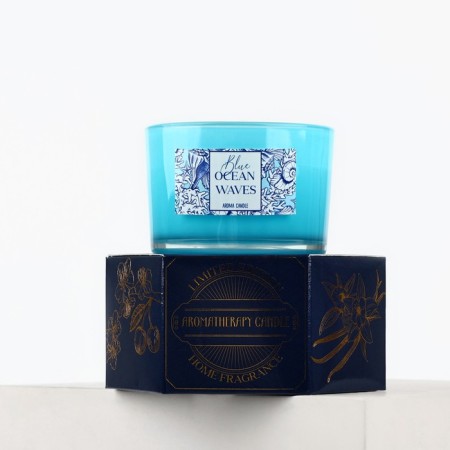 Aromatic candle “Blue Ocean Waves”: sea breeze, 5 x 7.1 cm.-3