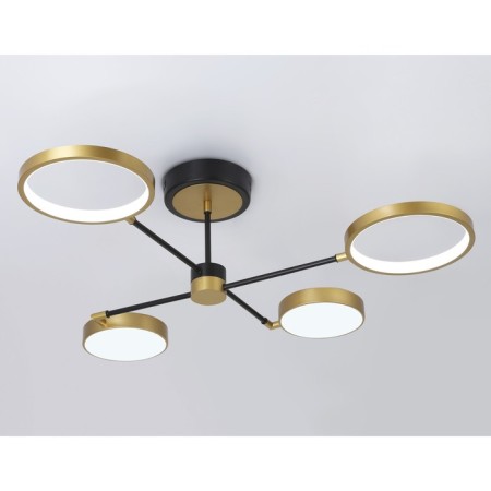LED ceiling LED with Ambrella Light, Linetech, FL5153, 4200LUM, 3000-6400K, Black, gold, gold-3