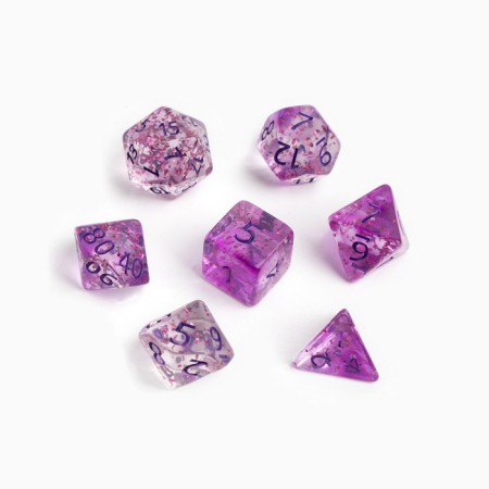 A set of cubes for D&D (Dungeons and Dragons, DND) "Game time", Series: D&D, 7 pcs, purple-1