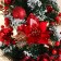 Christmas tree decor "Festive" bow Cell flower, 20x58 cm, red