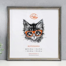 Photo frame plastic 30x30 cm, gray with gold (plastic screen)