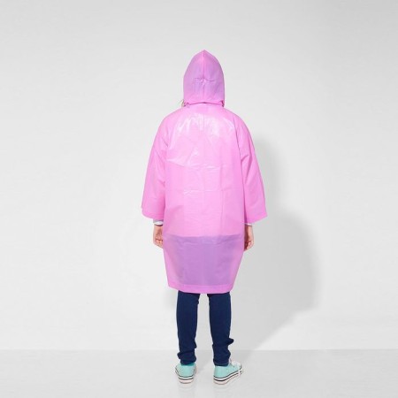 Raincoat Children's plain pink, height 120-160 cm-1