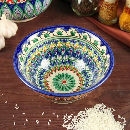 Rishtan ceramics "Patterns", 18 cm, big, mix