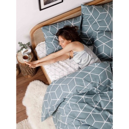 Bed linen 2 joint venture Lounge Green, size 200x214 cm, 175x215 cm, 50x70 cm - 2 pcs-7