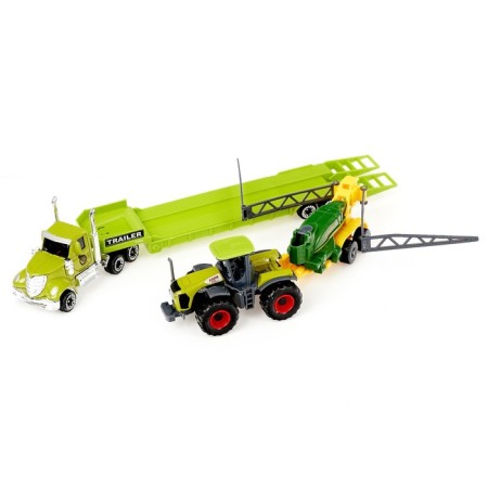 Metal truck "Farm" with a tractor, mix-3
