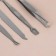 Manicure set, 7 items, in case, gray/golden drawing