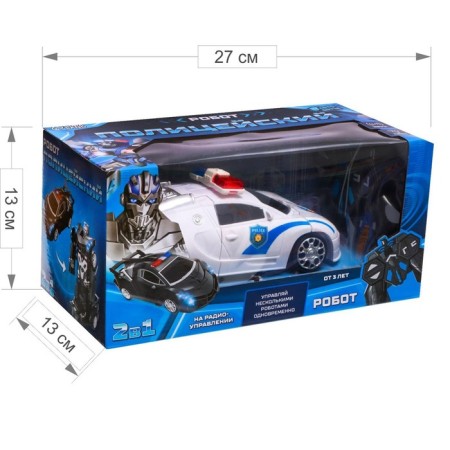 Robot radio -controlled "policeman", transforms, light and sound effects-10
