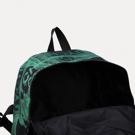 Young backpack from textiles on lightning, 3 pockets, green color-3