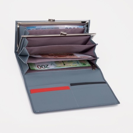 Women's wallet on magnets, blue color-3