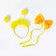 Carnival set "Pompoos", 2 objects: rim, butterfly, yellow color