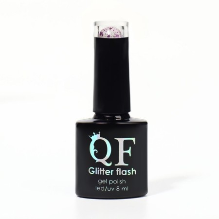 Nail varnish gel, Glitter Flash, 3 phase, 8ml, LED/UV, Transparent/purple color (08)-5