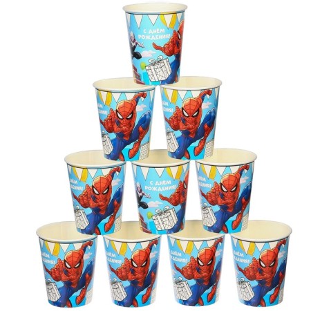 Birthday glass "Happy Birthday!", 250 ml, Spider-Man-4