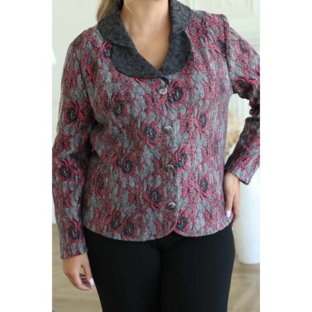 Female jacket, size 56, gray color-3
