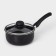 Bucket Consul d = 16 cm, 1.2 l, glass cover, plastic handle, anti -stick coating, black color