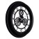 Watching clock, interior "skeleton", silent, d-40 cm, black case, aa