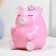 Piggy bank "Bear with the crown" pink, 17cm