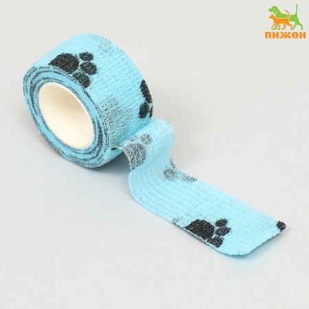The self -fixed bandage "paws", 2.5 cm, max. Extensibility 4.5 m, blue