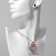Set 2 objects: earrings, pendant "heart" lady, blue-white color in gold, 48 cm