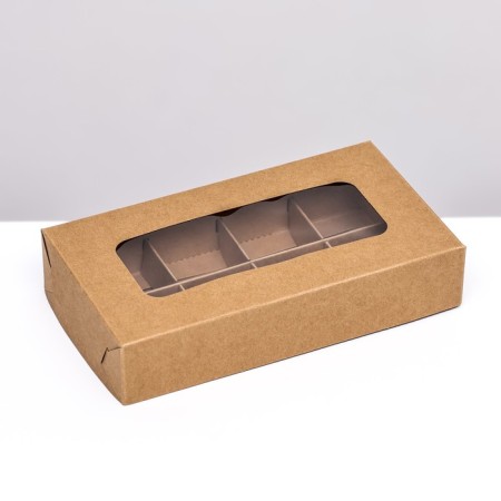 Folding box under 8 sweets, craft, 9.8 x 17.7 x 3.5 cm-1