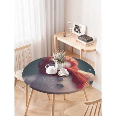Tables on the table "Snowman", round, oxford, elastic band, size 120x120 cm, diameter 75-100 cm-2