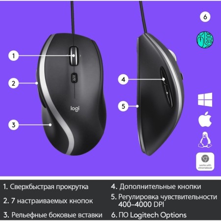 Logitech m500S Black/Optical (4000DPI) USB (5BUT) mouse-4