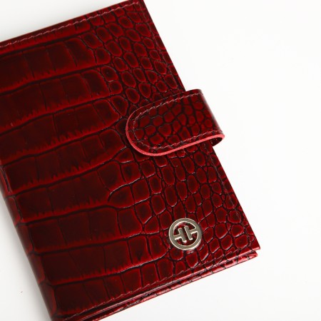 Cover for auto documents on the button, Textura, burgundy color-3