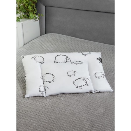 Pillow "Baby", size 40x60 cm, label print, artificial swaby fluff-1