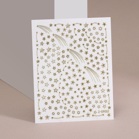 Nail stickers 10.2*8cm. Falting stars Z-D9002 Gold qf substrate-1