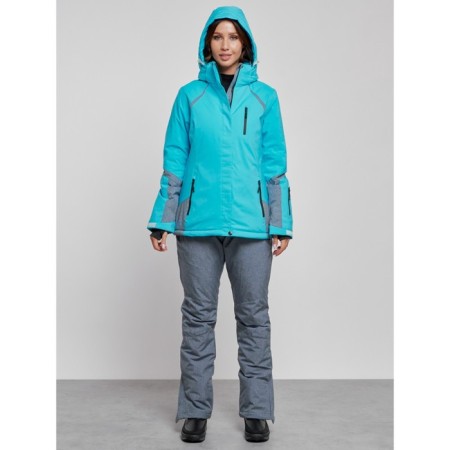 Ski costume female winter, size 50, blue color-4