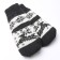 Women's mittens, black/white color, size 20-22