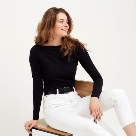 Women's longliva Minaku: Basic Line Black Color, Rr. 42-3