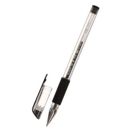 Gel pen 0.5 mm staff, rubber holder, black rod-2