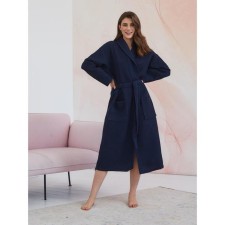 Unisex bathrobe Pamira, size l, blue color
