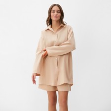 Women's set (shirt, shorts) KAFTAN Size 40-42, beige