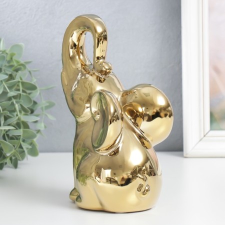 Souvenir ceramics "Elephant" gold 20x12x9 cm-1